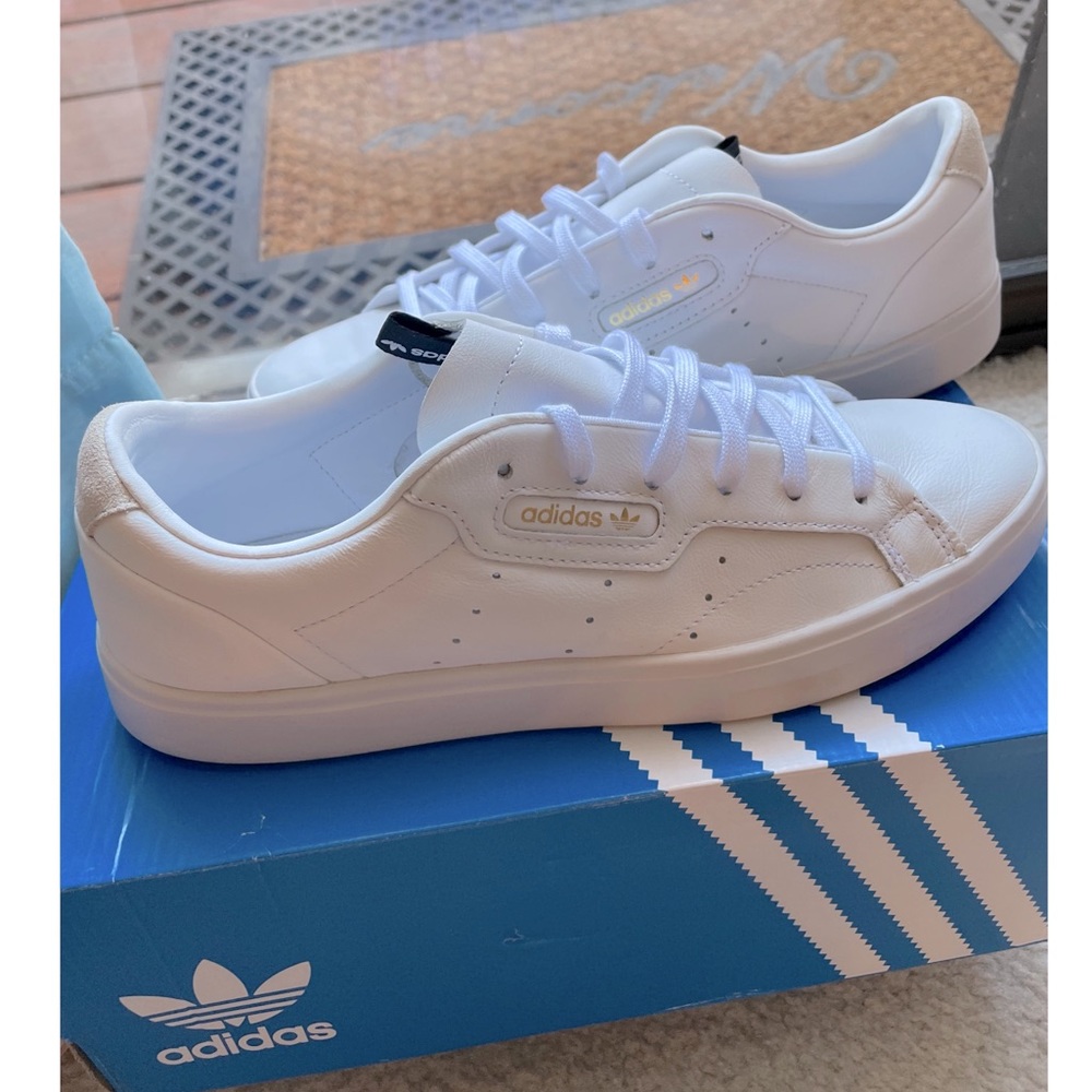 Adidas white sneakers